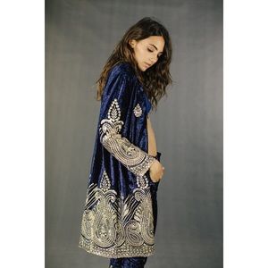 LENNI the label NYVES Jacket in Navy Velvet NWT